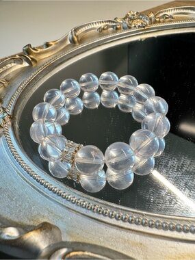Premium Blue Sand & Clear Quartz Bracelet